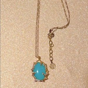 Beautiful Lily ocean blue pendant plus crystals with coral detail